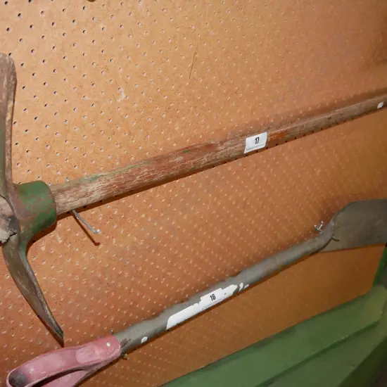 wooden handled mattock
