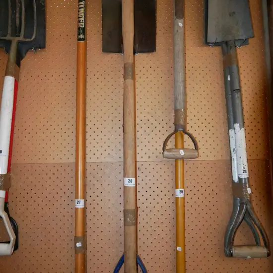 vintage English spade, wooden handle