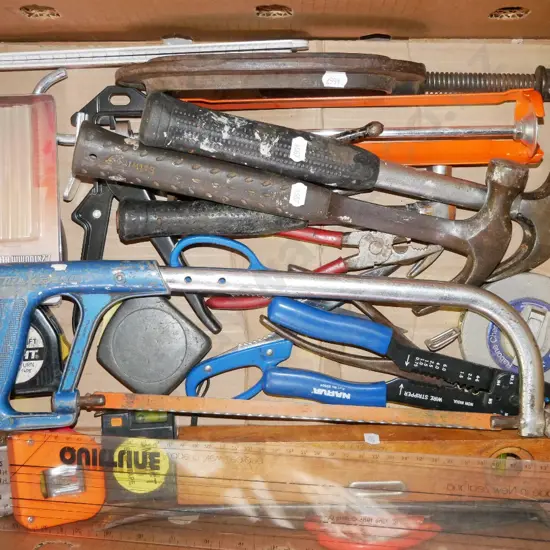 box; G clamps, hack saw etc