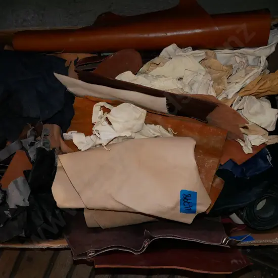 large box of leather belts, other leather pieces