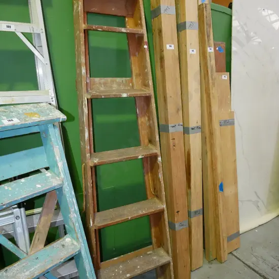 5 step wooden ladder