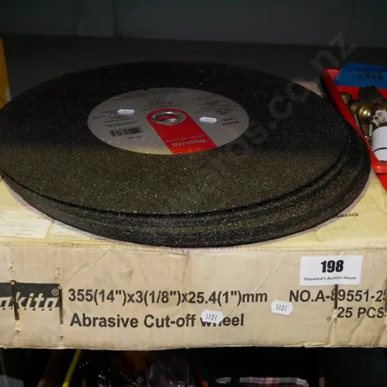 box; Makita 14" cut off discs