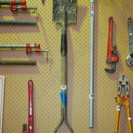 wooden handled garden spade