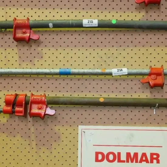 2x pipe clamps - orange dots