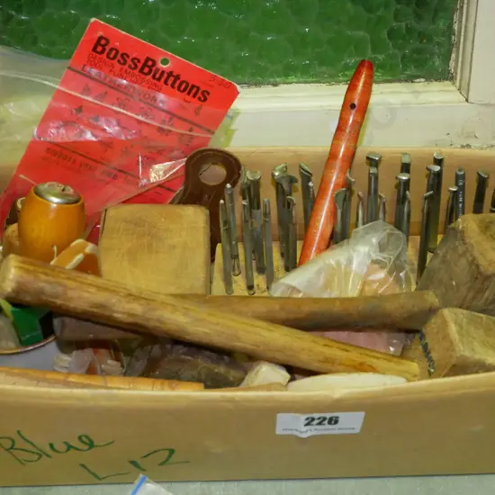 box; leather working tools