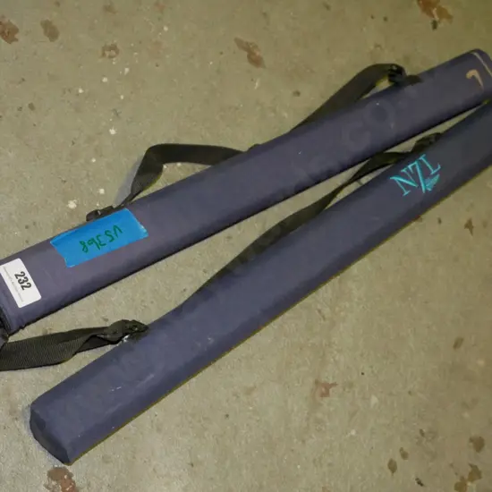 2x hard cased fly fishing rod holders