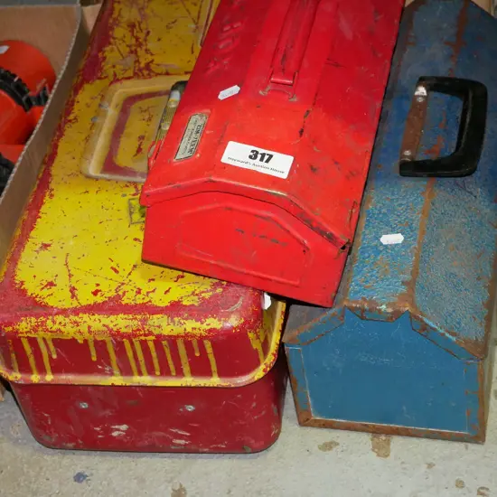3x metal tool boxes