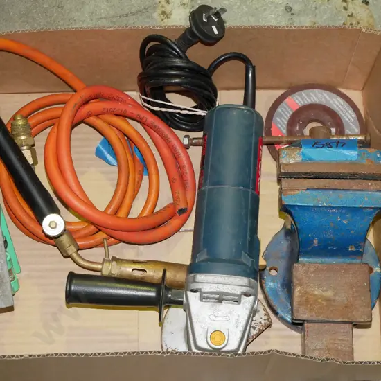 box; builders; level, grinder etc