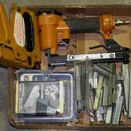 box; staple gun etc