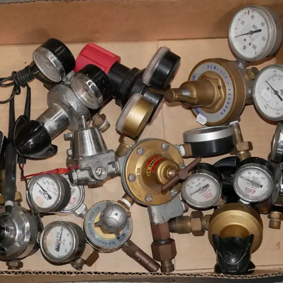 box; gas welding valves, gauges