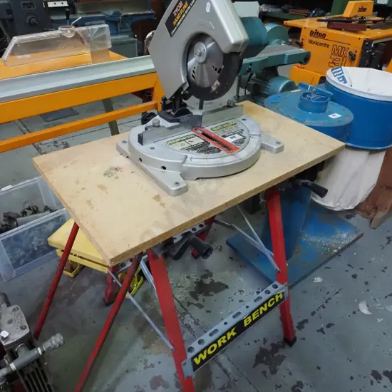 Ryobi compund mitre saw on stand