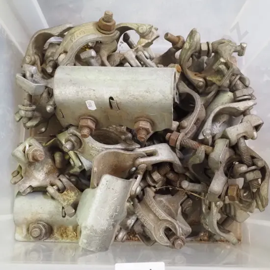 box of scaffolding clamps