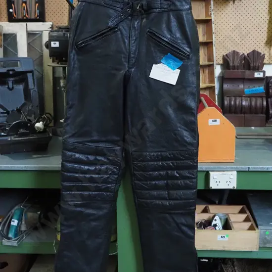 pair of womens leather 40" motorcycle pants