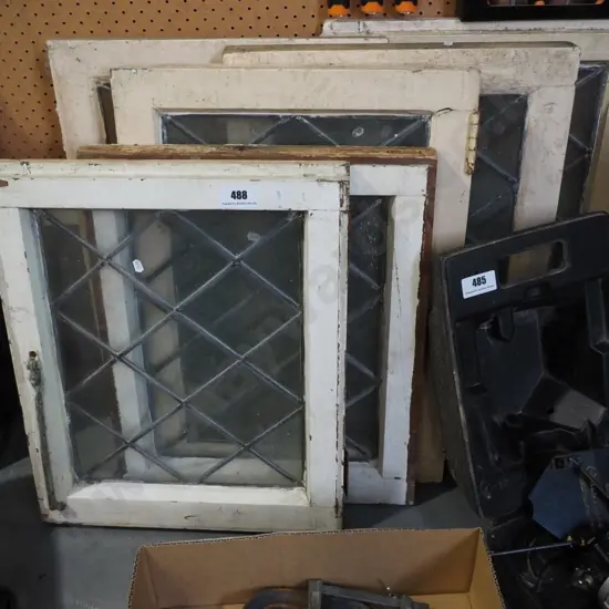 6 leadlight bay windows - various sizes
