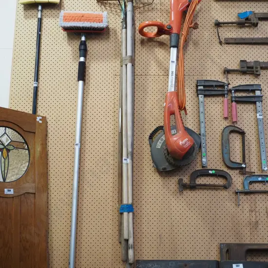 bundle of garden tools