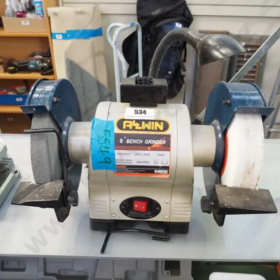 8" bench grinder and wet stone with light attachment