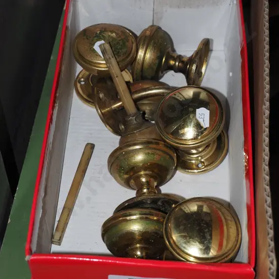 box of brass door handles