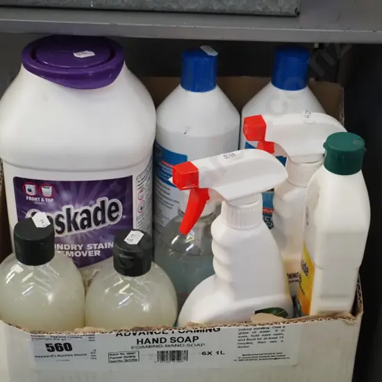 box of cleaning products
