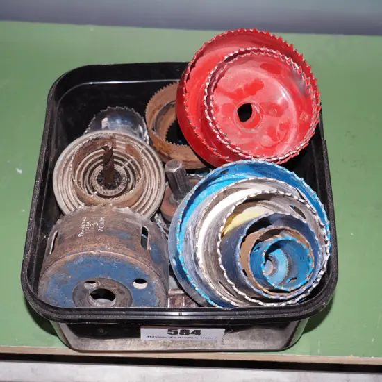 tub of hole saws