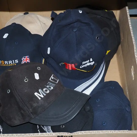 box; as-new branded caps