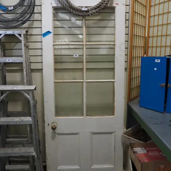 6 glass panel exterior door - 1 pane has crack H-2100 W-880