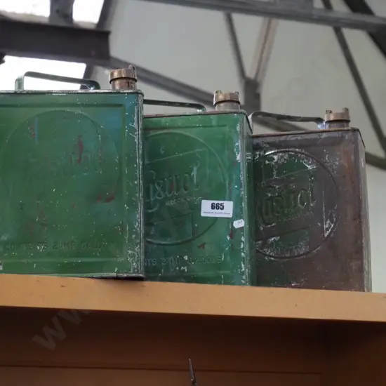 3x Castrol motor oil tins