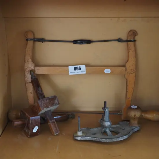 bow saw, marker gaugers, plunge plane