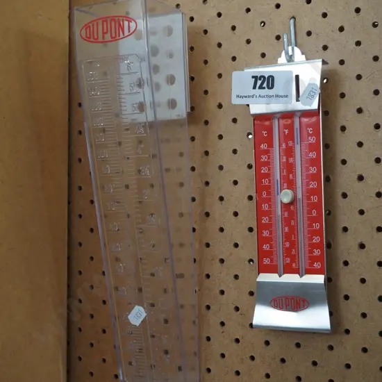 rain gauge, thermometer