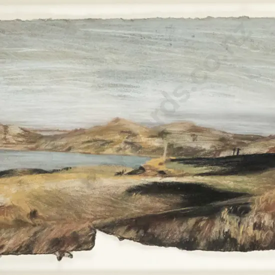 Inge Doesburg '03 - framed mixed media "Across The Harbour" H-200 W-530