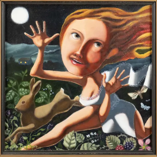 Frank Gordon 2011 - framed oil "Isobel Gowdie" H-280 W-280