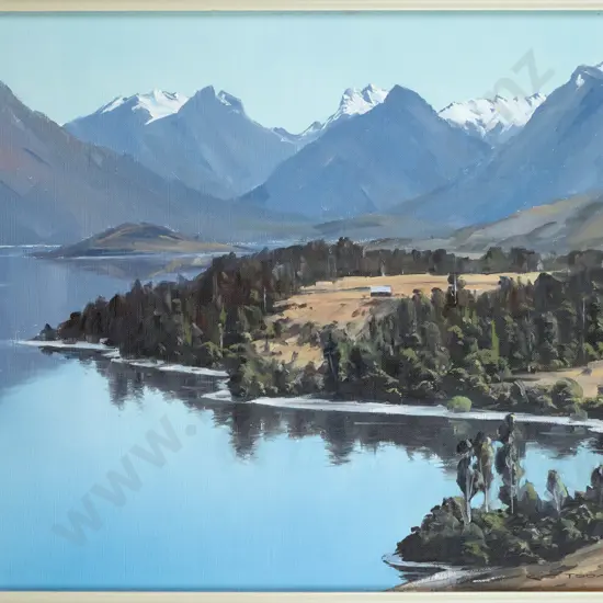 KJ Toomer - framed oil "Lake Wakatipu, Looking Towards The Head" H-390 W-490