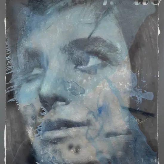 Ben Webb - perspex boxed framing - oils, ink,  metallic pigments "Unique" H-940 W-670