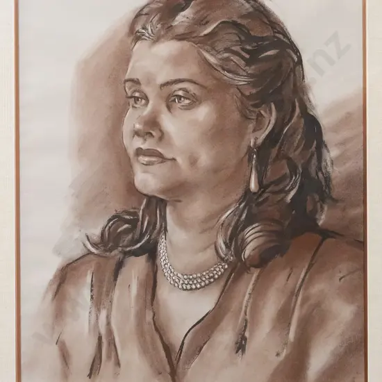 Rudi Gopas - framed mixed media - portrait H-540 W-380