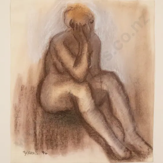 Lindsay Crooks '94 - framed pastel - nude H-240 W-220