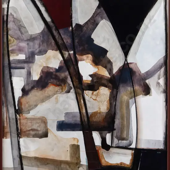 Des Robertshaw 2001 - framed acrylic "City of Sails" H-980 W-740