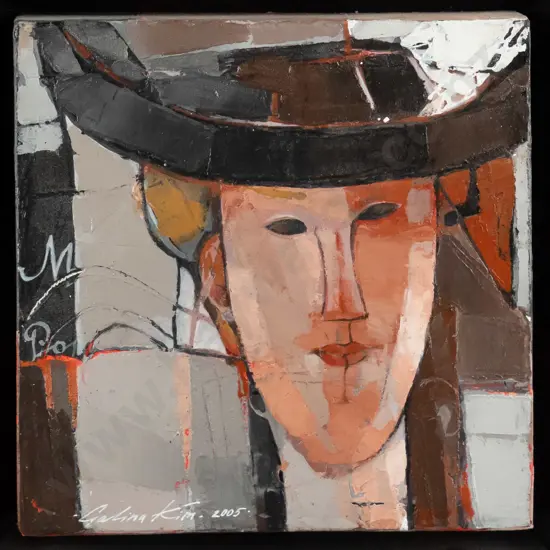 Galina Kim 2005 - framed acrylic - portrait H-150 W-150