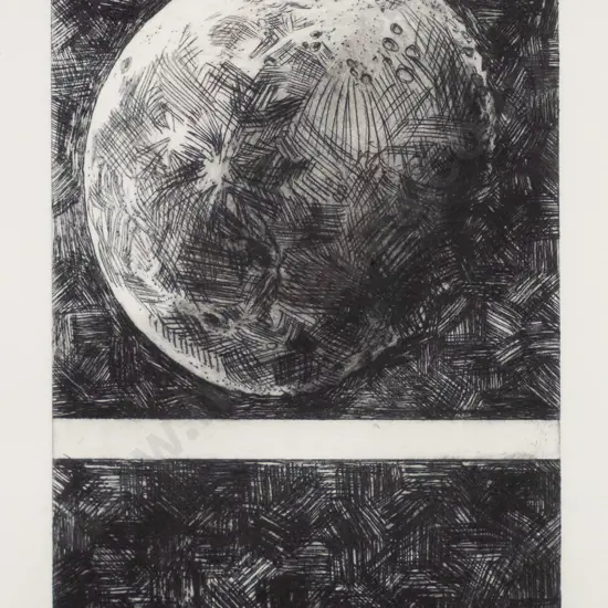 illegible signature - framed etching 1/2 "Apollo II"