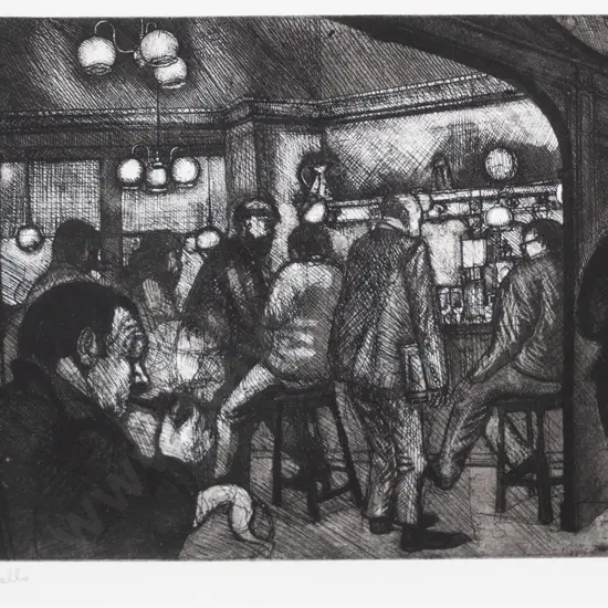 Michael McVeigh - framed etching A/P "Sandy Bells"? H-225 W-320