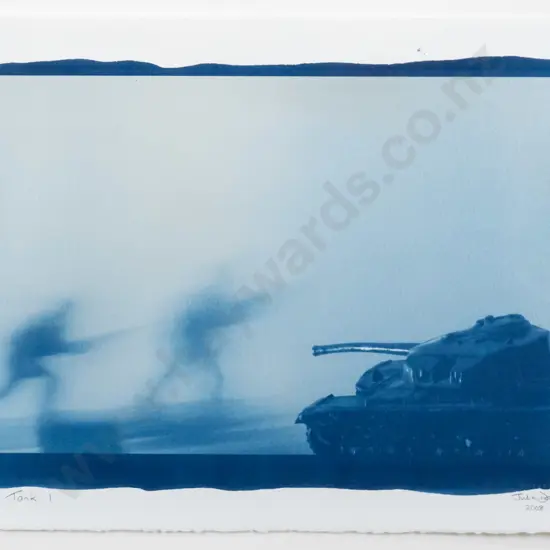 Julia Davies 2008 - framed cyanotype "Tank I" H-350 W-510