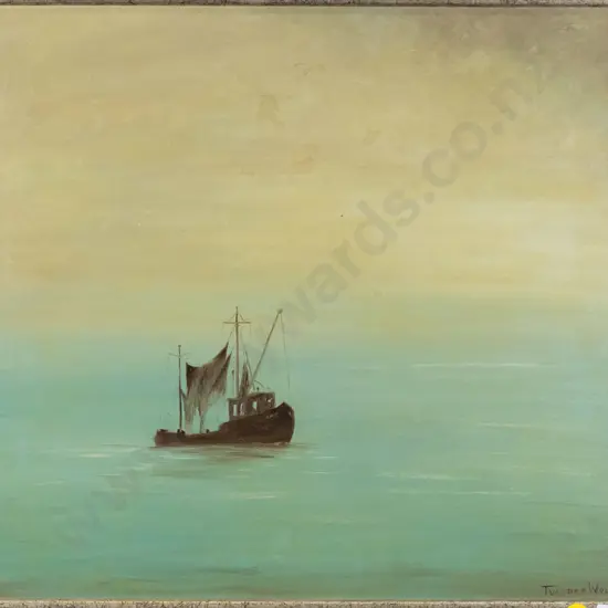 T Vander Woude - framed oil "Homeward bound" H-340 W-390