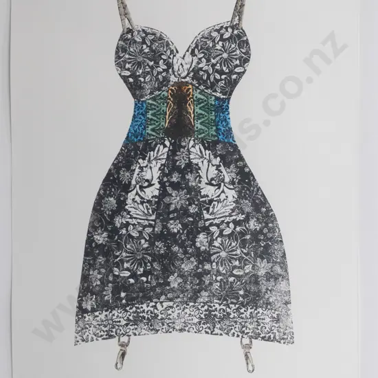 Tracey Williams - framed screenprint 3/6 "Keepsake Corset" II  H-580 W-410