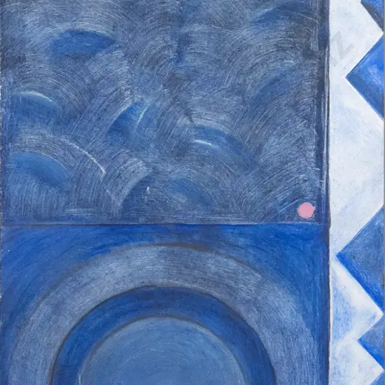 Clive Arlidge - boxed acrylic on canvas "Circle At Flat 5" H-80 W-350