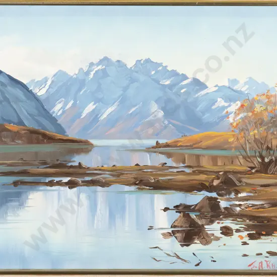 JA Rasmussen - framed oil "Lake Tekapo" H-280 W-380