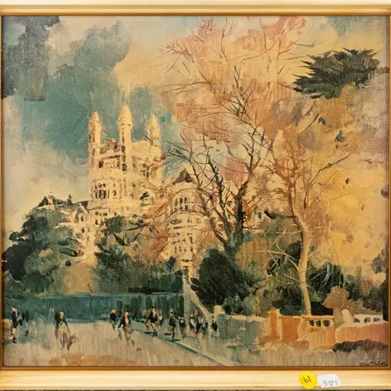 framed Peter McIntyre print - Otago Boys H-280 W-295