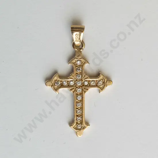 cz cross pendant no chain stamped 585