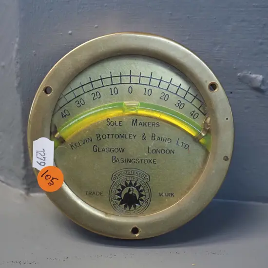 vintage Kelvin Bottomley & Baird brass ship's bubble level D-110