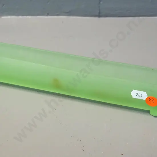 vintage frosted green uranium glass trough vase H-45 L-300 W-40 some water staining