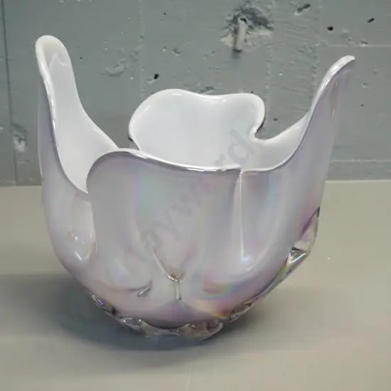 art glass lavender lustre vase H-220 W-230