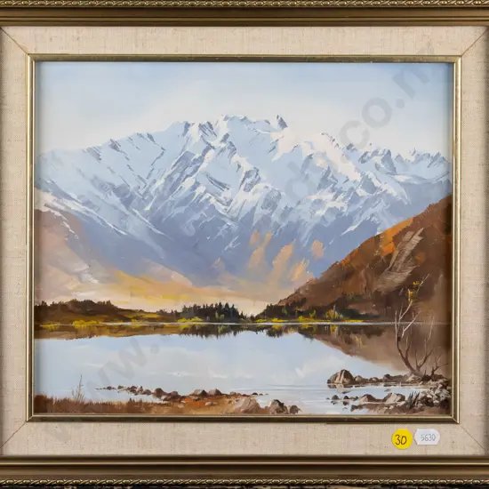 Charles McKenzie 1988 - framed oil "The Remarkables - Lake Wakatipu" H-245 W-290