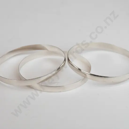 3 silver bangles stamped 925